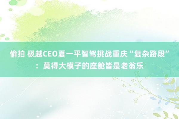 偷拍 极越CEO夏一平智驾挑战重庆“复杂路段”：莫得大模子的座舱皆是老翁乐