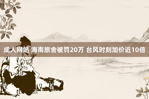 成人网站 海南旅舍被罚20万 台风时刻加价近10倍