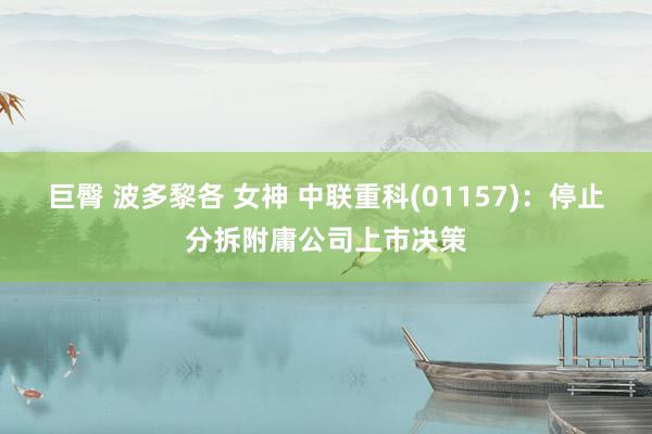 巨臀 波多黎各 女神 中联重科(01157)：停止分拆附庸公司上市决策