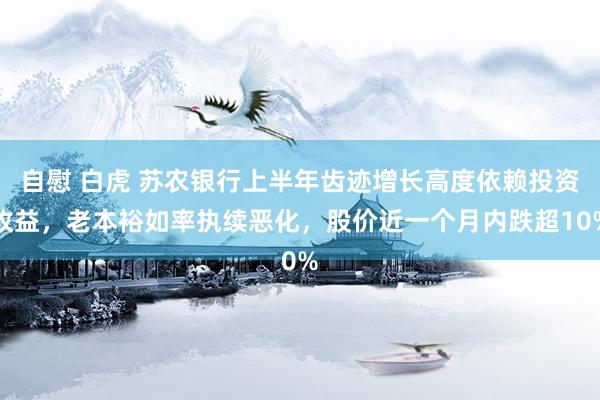 自慰 白虎 苏农银行上半年齿迹增长高度依赖投资收益，老本裕如率执续恶化，股价近一个月内跌超10%