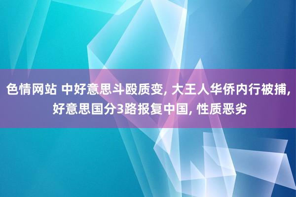 色情网站 中好意思斗殴质变， 大王人华侨内行被捕， 好意思国分3路报复中国， 性质恶劣