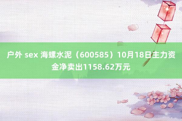 户外 sex 海螺水泥（600585）10月18日主力资金净卖出1158.62万元