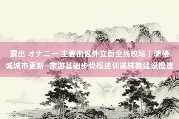 露出 オナニー 主要街区外立面全线收场丨骑楼城城市更新—旅游基础步伐概述训诫样貌建设提速