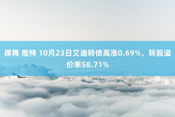 裸舞 推特 10月23日艾迪转债高涨0.69%，转股溢价率58.71%