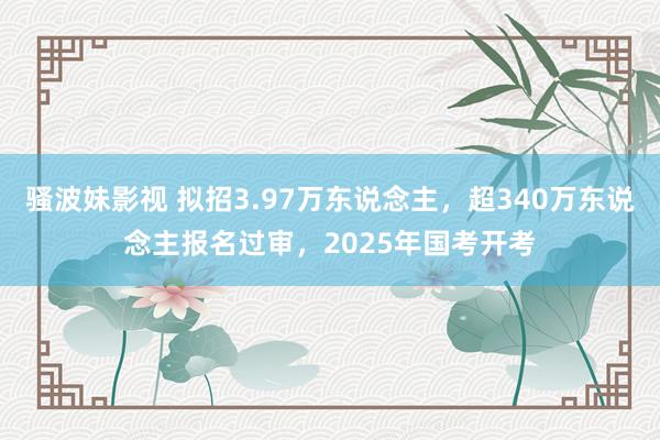 骚波妹影视 拟招3.97万东说念主，超340万东说念主报名过审，2025年国考开考