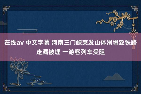 在线av 中文字幕 河南三门峡突发山体滑塌致铁路走漏被埋 一游客列车受阻