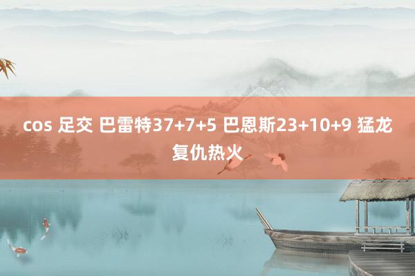 cos 足交 巴雷特37+7+5 巴恩斯23+10+9 猛龙复仇热火