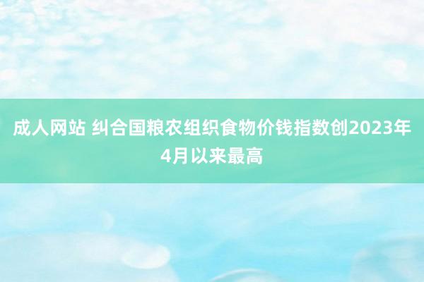 成人网站 纠合国粮农组织食物价钱指数创2023年4月以来最高