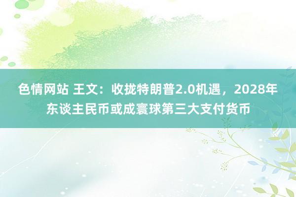 色情网站 王文：收拢特朗普2.0机遇，2028年东谈主民币或成寰球第三大支付货币