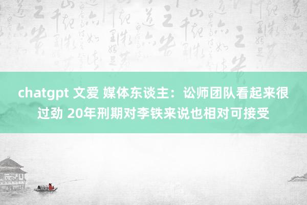 chatgpt 文爱 媒体东谈主：讼师团队看起来很过劲 20年刑期对李铁来说也相对可接受