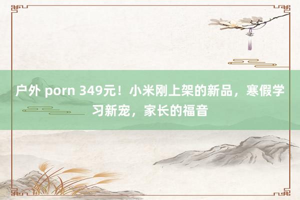 户外 porn 349元！小米刚上架的新品，寒假学习新宠，家长的福音