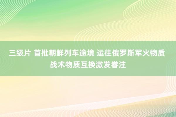 三级片 首批朝鲜列车逾境 运往俄罗斯军火物质 战术物质互换激发眷注