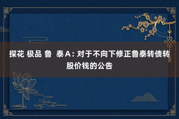 探花 极品 鲁  泰Ａ: 对于不向下修正鲁泰转债转股价钱的公告