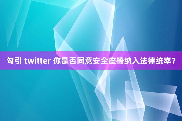 勾引 twitter 你是否同意安全座椅纳入法律统率？