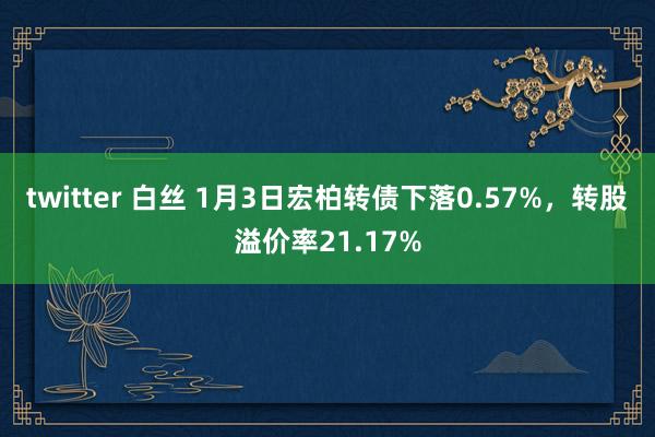 twitter 白丝 1月3日宏柏转债下落0.57%，转股溢价率21.17%