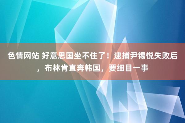 色情网站 好意思国坐不住了！逮捕尹锡悦失败后，布林肯直奔韩国，要细目一事