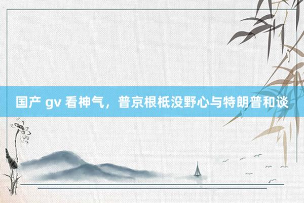 国产 gv 看神气，普京根柢没野心与特朗普和谈