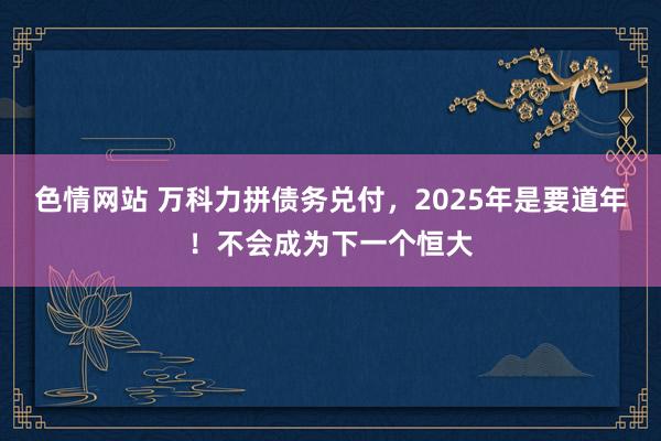 色情网站 万科力拼债务兑付，2025年是要道年！不会成为下一个恒大