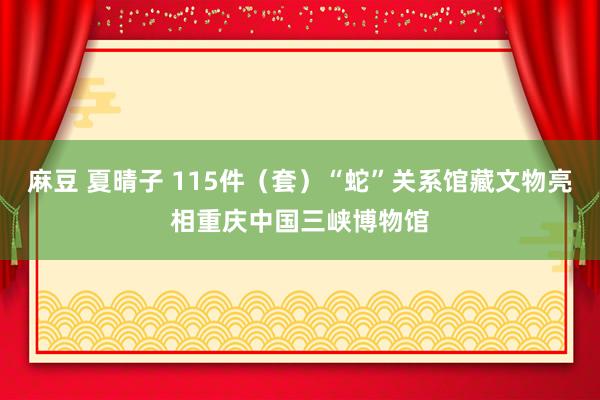 麻豆 夏晴子 115件（套）“蛇”关系馆藏文物亮相重庆中国三峡博物馆