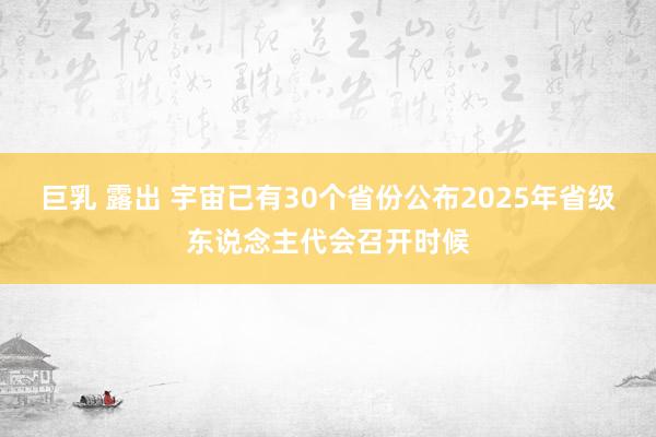 巨乳 露出 宇宙已有30个省份公布2025年省级东说念主代会召开时候