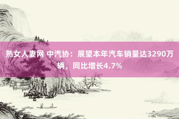 熟女人妻网 中汽协：展望本年汽车销量达3290万辆，同比增长4.7%