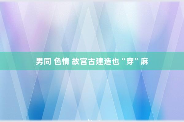 男同 色情 故宫古建造也“穿”麻