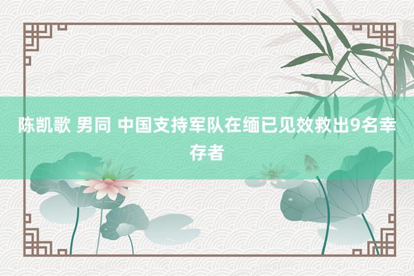 陈凯歌 男同 中国支持军队在缅已见效救出9名幸存者