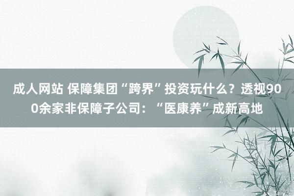 成人网站 保障集团“跨界”投资玩什么？透视900余家非保障子公司：“医康养”成新高地