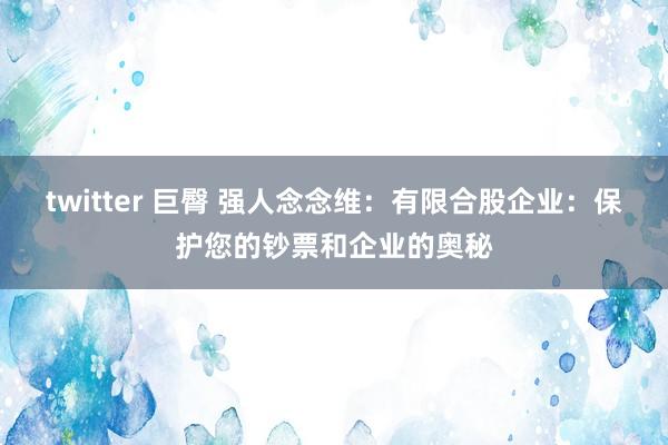 twitter 巨臀 强人念念维：有限合股企业：保护您的钞票和企业的奥秘